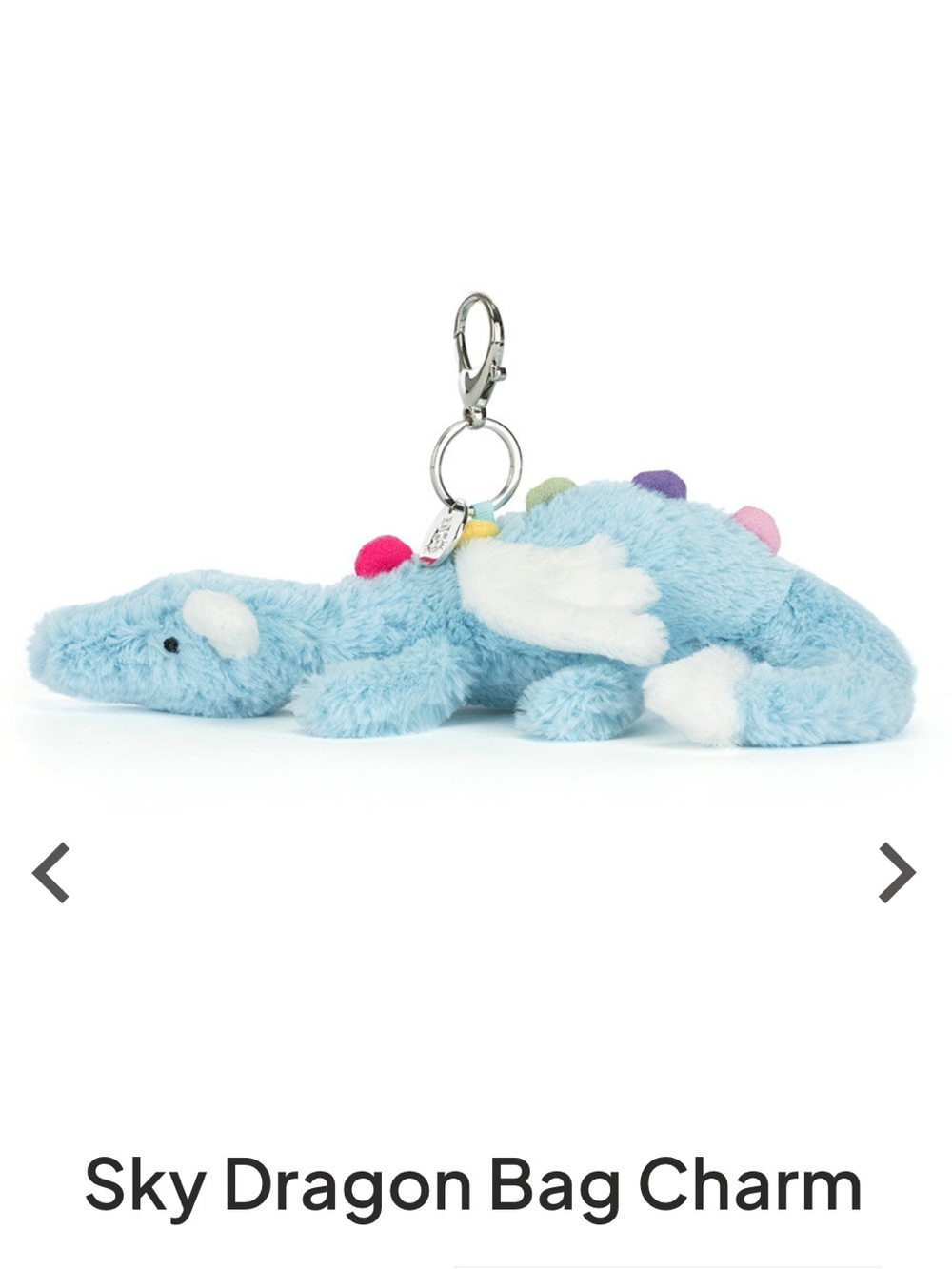 NWOT Jellycat Sky Dragon Bag Charm